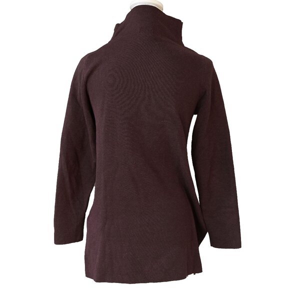 Aspen Mock Neck Sweater Oxblood Double Knit Minimal Scandi Girl Tunic Pullover - Picture 2 of 11